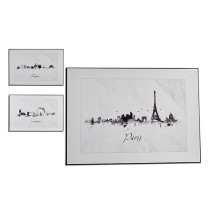 Painting City Black White Particleboard (81,5 x 3 x 121 cm) (3 Units)