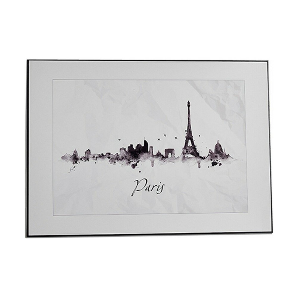 Cadre Ville Noir Blanc Contre-plaqué (81,5 x 3 x 121 cm) (3 Unités)