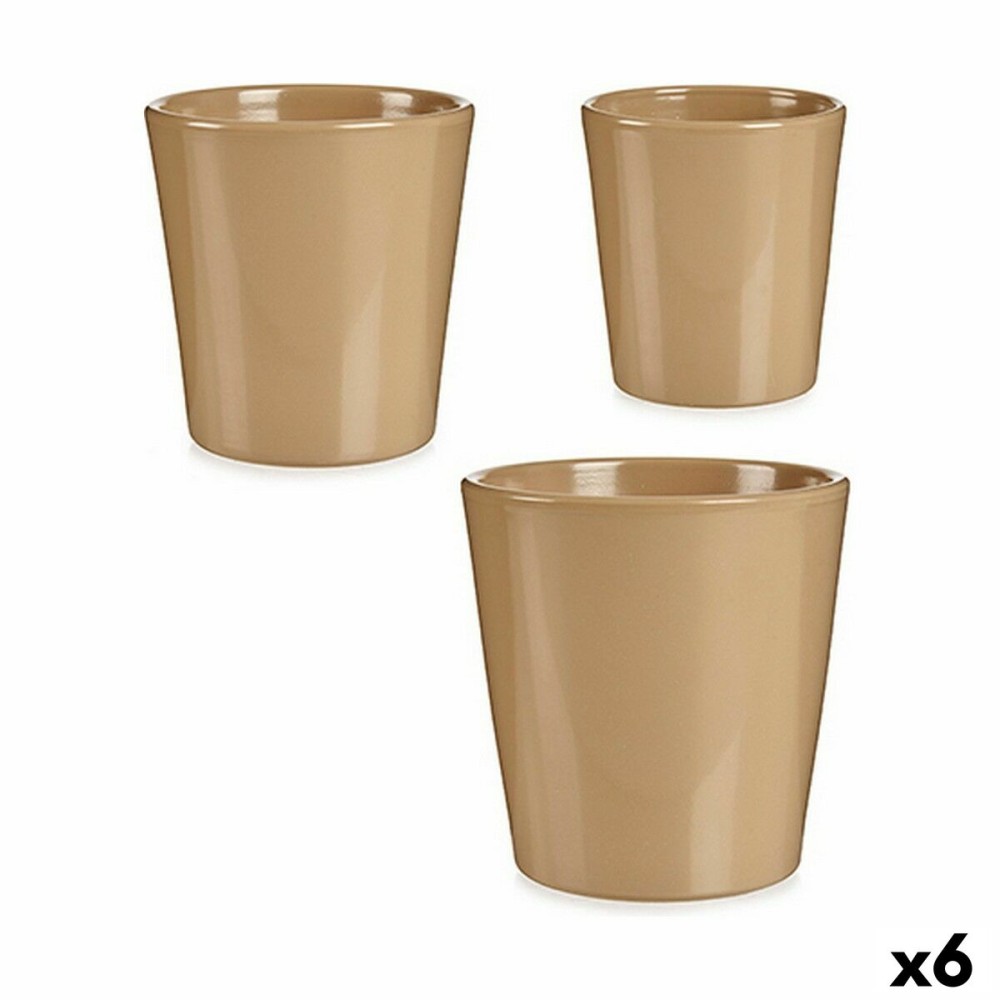 Set of pots Ibergarden LINCE PQ - TOPO Beige Clay (6 Units)