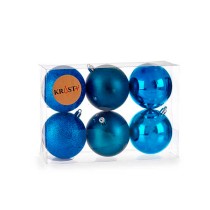 Lot de boules de Noël Bleu Plastique 7 x 8 x 7 cm (12 Unités)