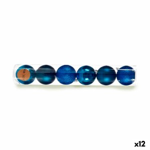 Lot de boules de Noël Krist+ 00830 Bleu Plastique (12 Unités)