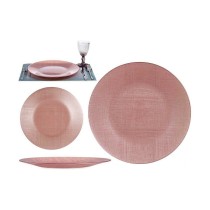 Assiette plate Vivalto Rose verre 32,5 x 2 x 32,5 cm (6 Unités)