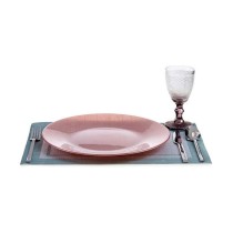 Assiette plate Vivalto Rose verre 32,5 x 2 x 32,5 cm (6 Unités)