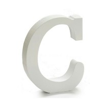 Lettre Pincello C Blanc Bois 2 x 11 cm (24 Unités)