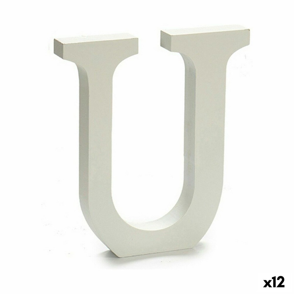 Lettre Pincello U Blanc 1,8 x 21 x 17 cm (12 Unités)