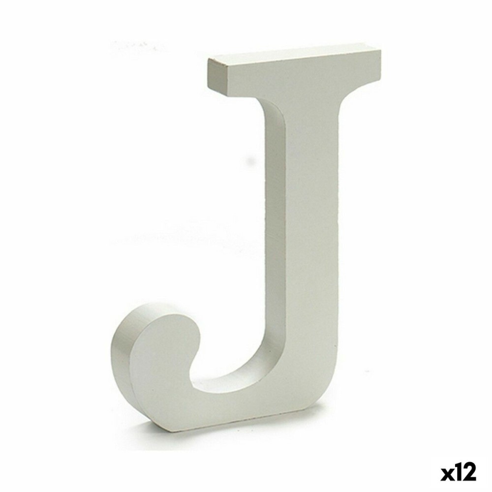 Buchstabe Pincello J Weiß 1,8 x 21 x 17 cm (12 Stück)