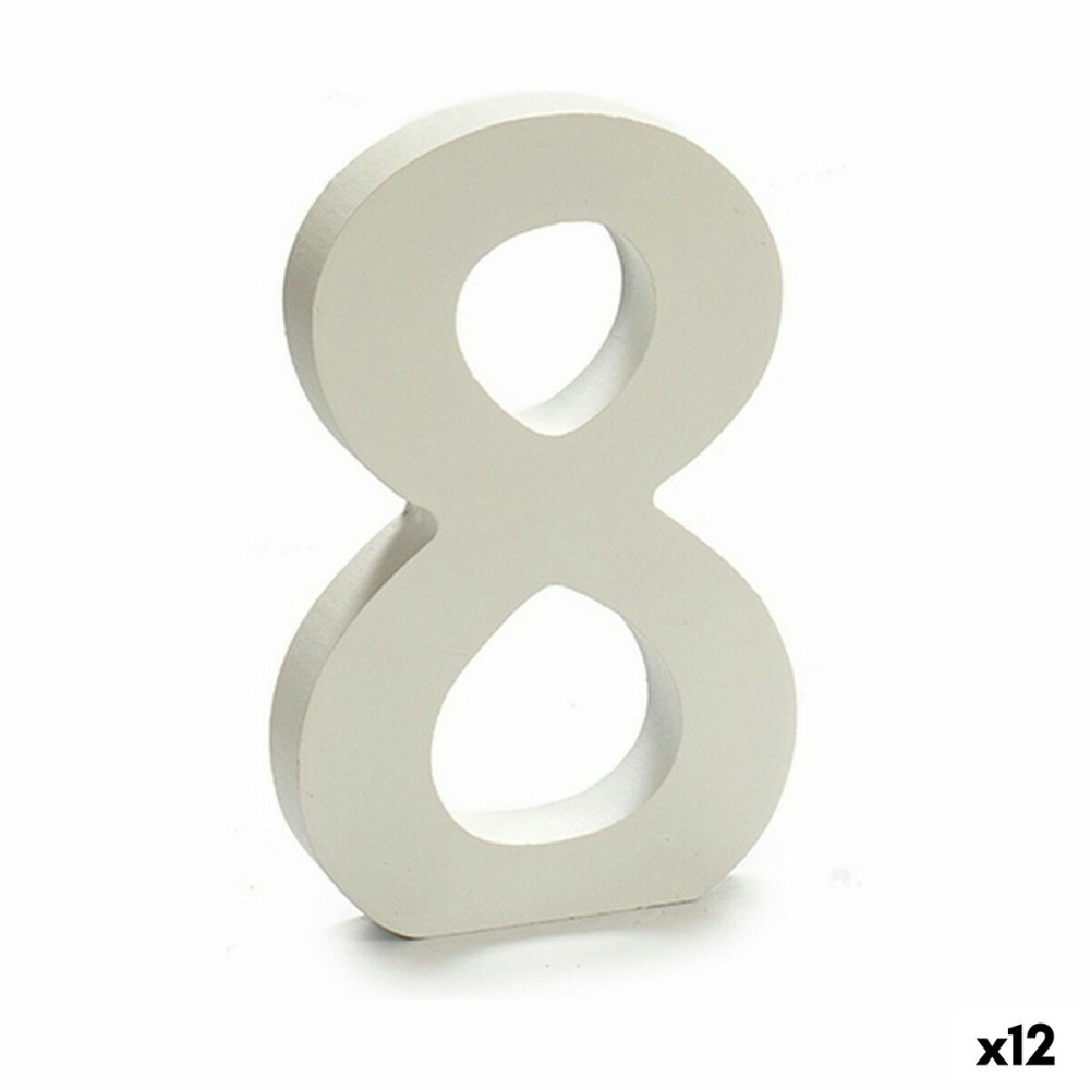 Number Pincello 8 White 1,8 x 21 x 17 cm (12 Units)