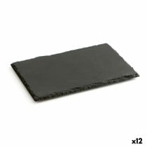 Plateau en Céramique Effet Ardoise Quid Gastro Fun Noir (20 x 13 cm) (12 Unités)