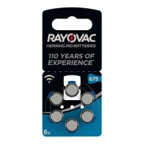 Piles Bouton au Lithium Rayovac Compatibilité avec aides auditives ZA675 1,4 V (6 Unités)