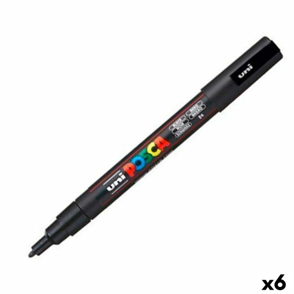 Filzstift POSCA PC-3M Schwarz (6 Stück)