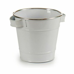 Planter Ibergarden A60354-D White Silver Zinc Bucket 19,5 x 14,5 x 16,5 cm (24 Units)