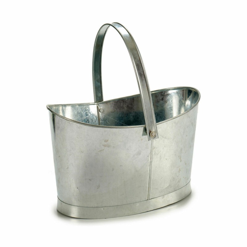 Plant pot Ibergarden E51465-B Silver Zinc Basket 21 x 19,5 x 35,5 cm (12 Units)