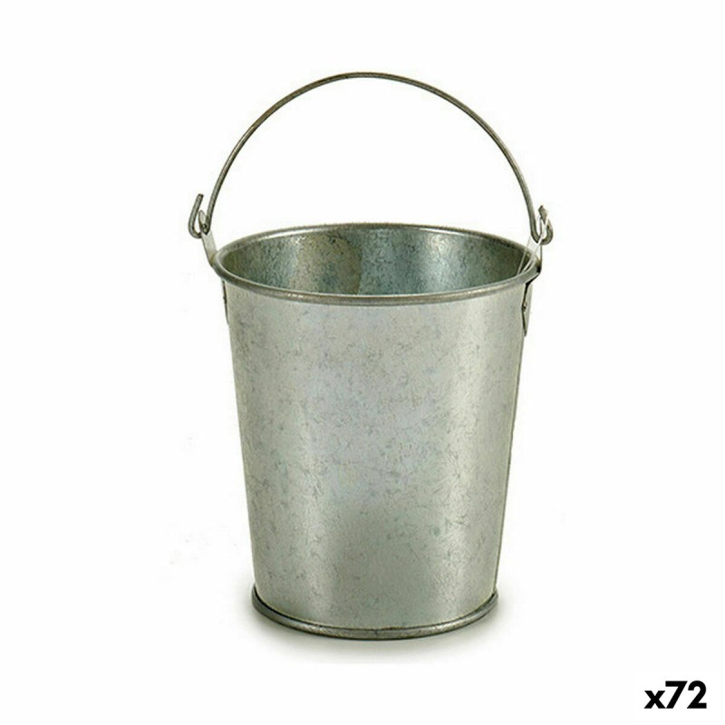 Cache-pot Ibergarden A60262-B Argenté Zinc Seau 15,5 x 11 x 11 cm (72 Unités)