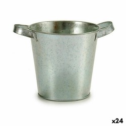 Planter Ibergarden A60354-B Silver Zinc Bucket 20 x 14 x 16,2 cm (24 Units)