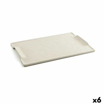 Snack tray Quid Mineral Gres Beige Ceramic 30 x 18 cm (6 Units)