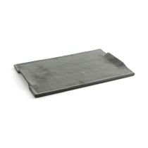 Tablett für Snacks Quid Mineral Gres Schwarz aus Keramik 35 x 23 cm (6 Stück)