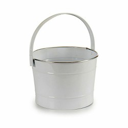 Planter Ibergarden 49095 White Silver Zinc Bucket 25 x 29,5 x 27 cm (12 Units)