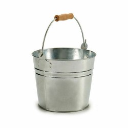 Cache-pot Ibergarden 14B-445 Argenté Bois Zinc Seau 22,5 x 27 x 22 cm (24 Unités)