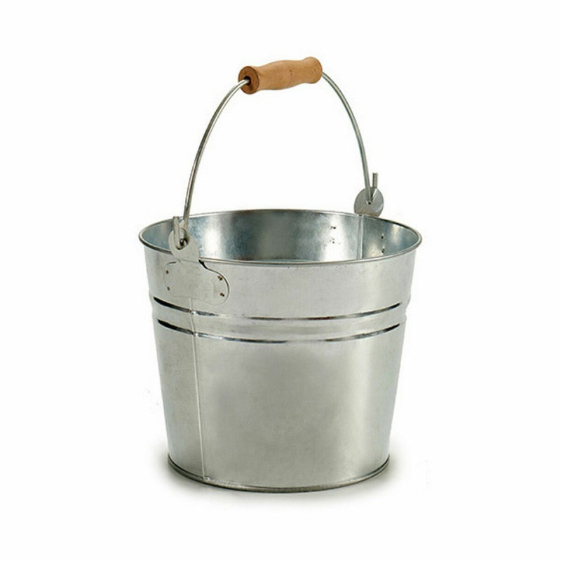 Planter Ibergarden 14B-445 Silver Wood Zinc Bucket 22,5 x 27 x 22 cm (24 Units)