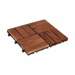 Interlocking Floor Tile Ibergarden A12P3030TDC-3A Brown Polyethylene Acacia 30 x 2,8 x 30 cm (6 Units)