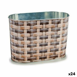 Cache-pot Ibergarden H18A3528D Métal osier Oblongue 12,7 x 15 x 23,5 cm (24 Unités)