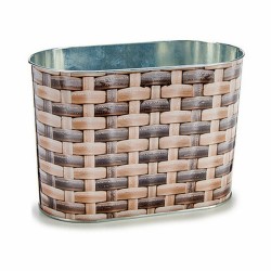 Planter Ibergarden H18A3528D Metal wicker Oval 12,7 x 15 x 23,5 cm (24 Units)