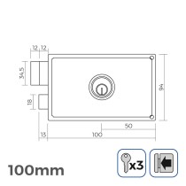 Schloss EDM 85266 Stahl 100 x 94 mm obenauf legen