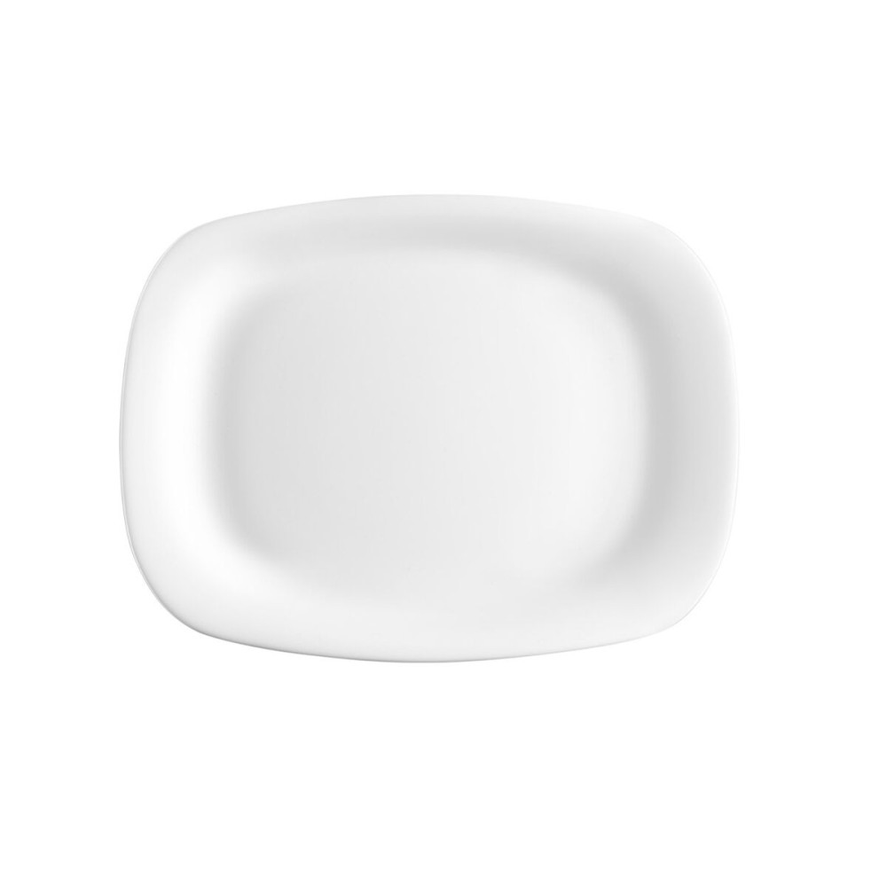 Serving Platter Bormioli Rocco Parma Rectangular White Glass (18 x 21 cm) (24 Units)