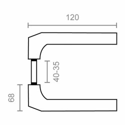 Handle set EDM 85454 702 Aluminium 12 cm