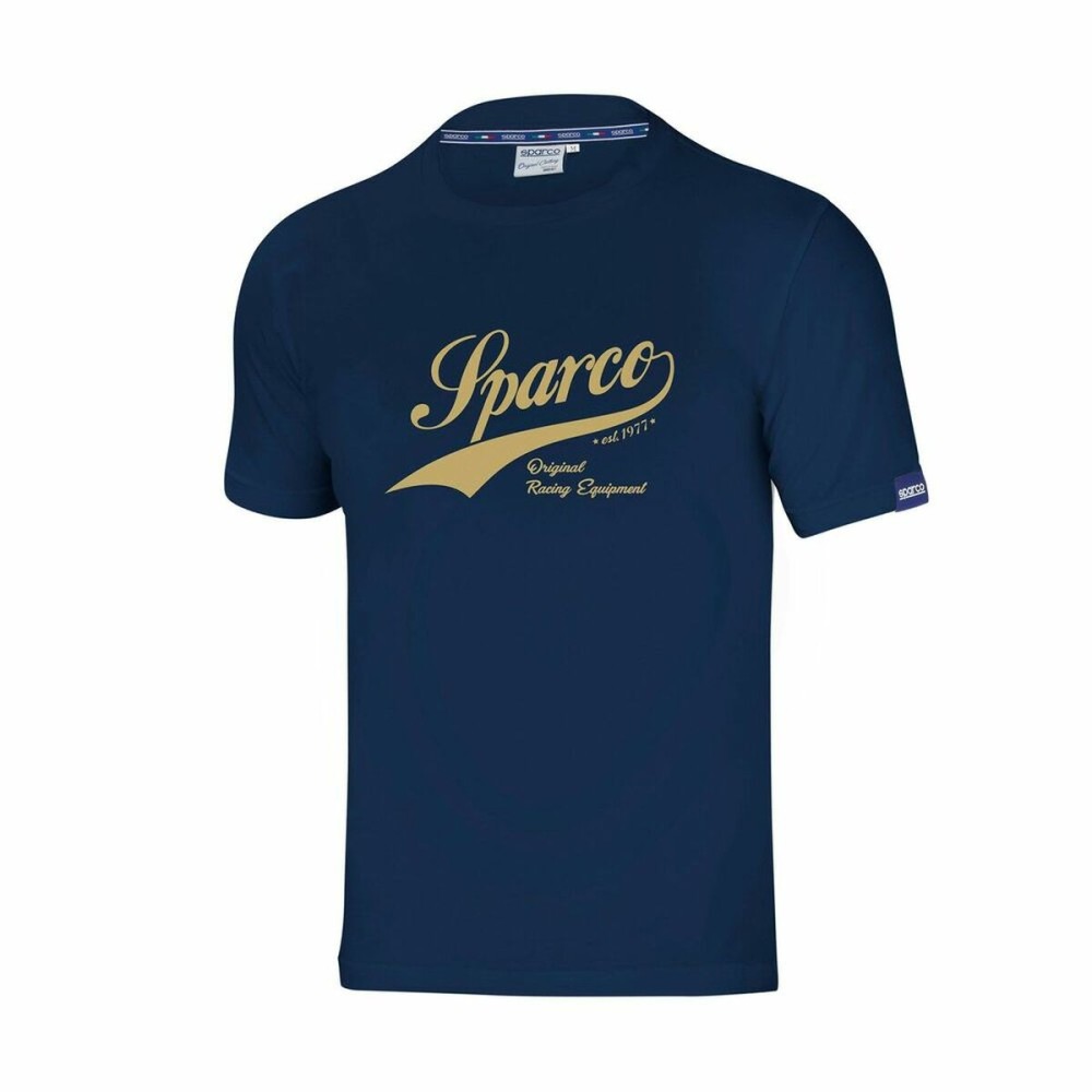 Herren Kurzarm-T-Shirt Sparco Vintage Marineblau S