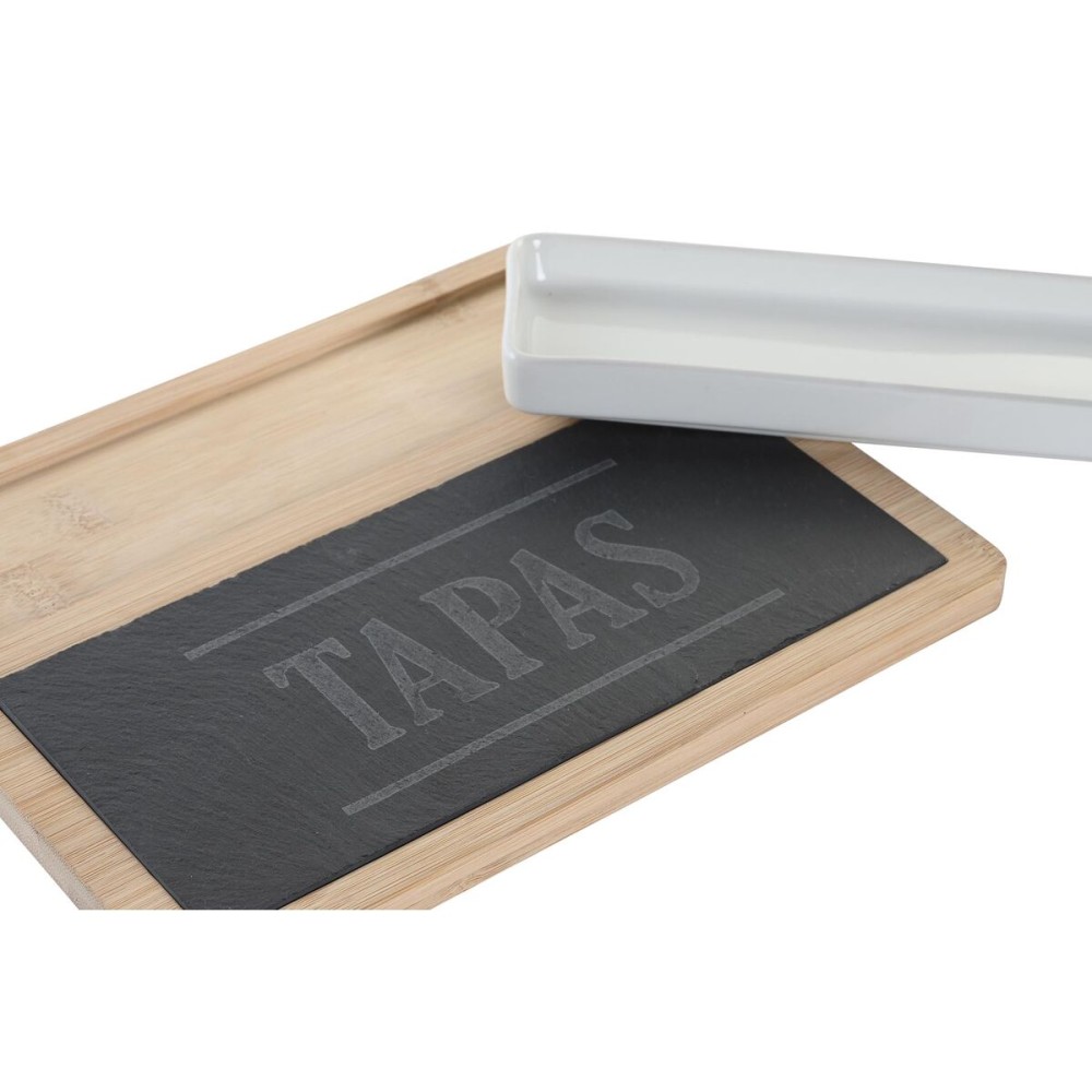 Appetizer Set DKD Home Decor 24 x 7 x 2,5 cm Natural Black Board