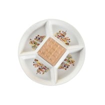 Ensemble à apértif DKD Home Decor 23,5 x 23,5 x 7 cm Naturel Rouge Multicouleur Grès Cottage Maisons