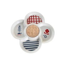 Appetizer Set DKD Home Decor Red Blue White Stoneware 22 x 22 x 7 cm Mediterranean Houses