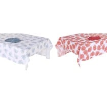 Tablecloth and napkins DKD Home Decor 150 x 250 x 0,5 cm Blue Fuchsia White (2 Units)