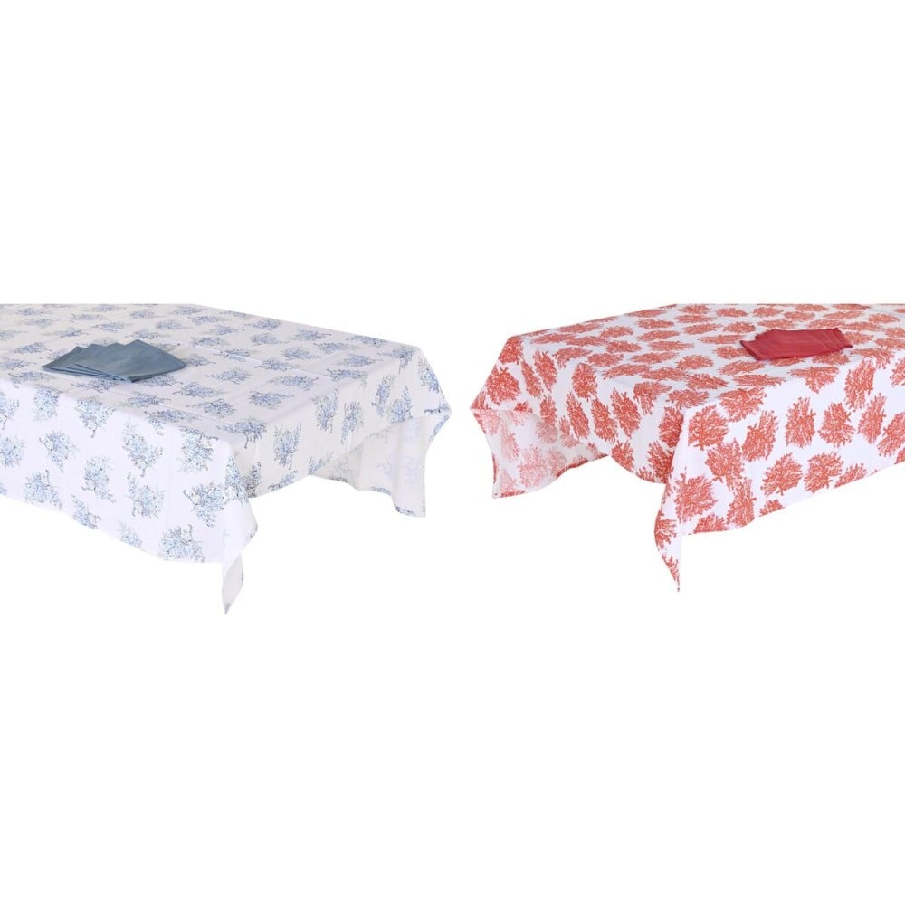 Nappe et serviettes de table DKD Home Decor 150 x 150 x 0,5 cm Bleu Fuchsia (2 Unités)