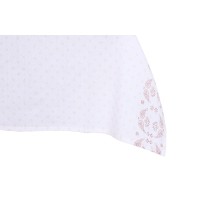 Tablecloth and napkins DKD Home Decor 150 x 250 x 0,5 cm Pink White (2 Units)