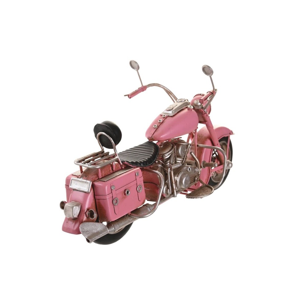 Deko-Figur DKD Home Decor 28 x 10 x 16 cm Rosa Motorrad grün Gelb Vintage (3 Stücke)