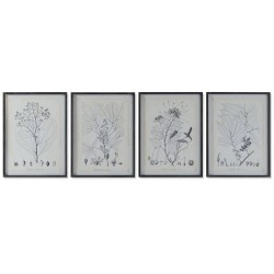 Cadre DKD Home Decor Moderne Plantes botaniques 45 x 2,5 x 60 cm (4 Unités)