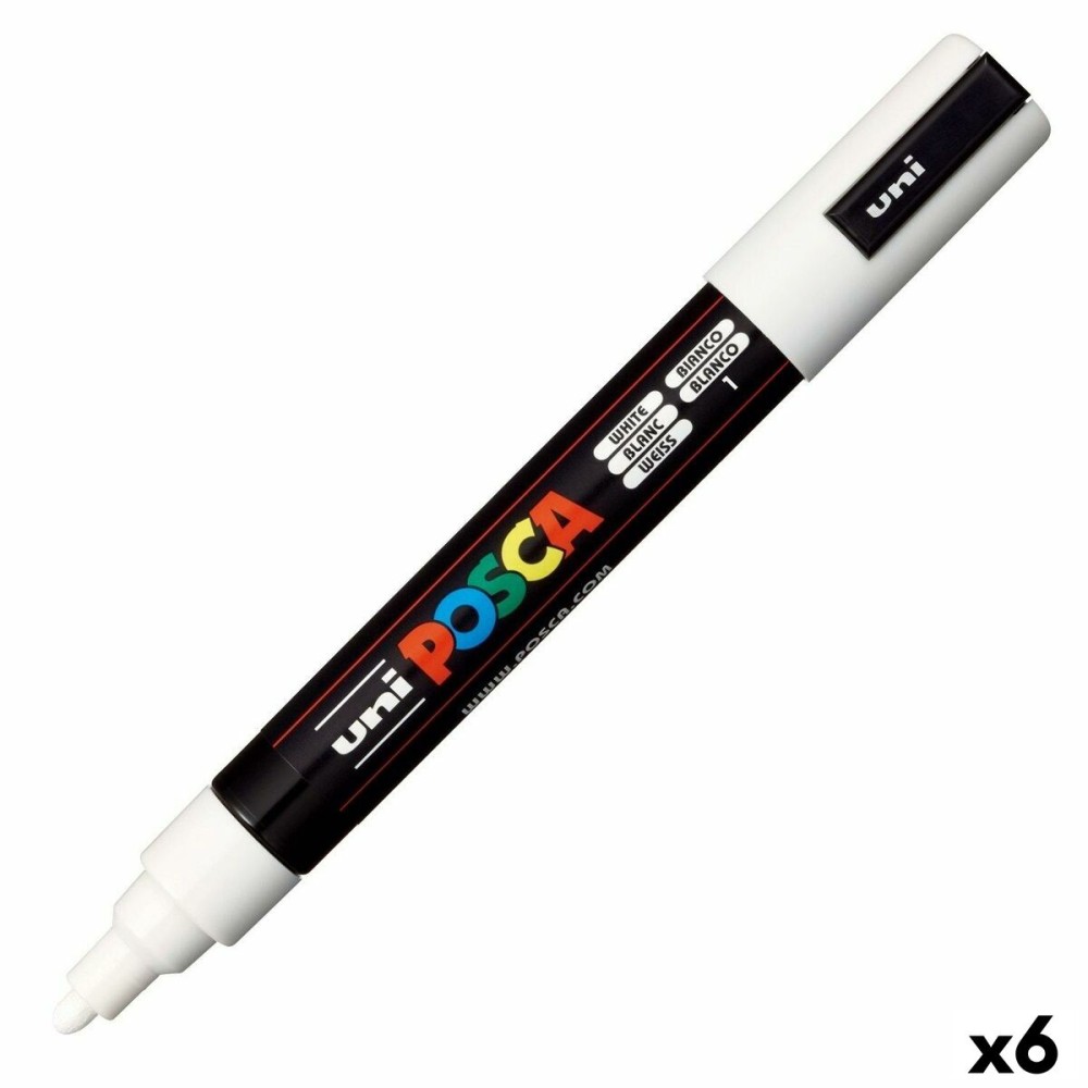 Feutres POSCA PC-5M Blanc (6 Unités)