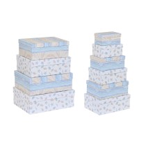 Jeu de Caisses de Rangement Empilables DKD Home Decor Enfant Multicouleur Carton (43,5 x 33,5 x 15,5 cm)