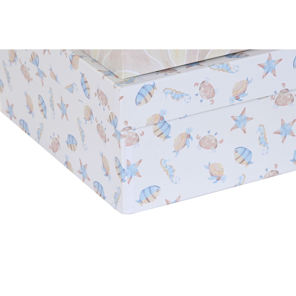 Jeu de Caisses de Rangement Empilables DKD Home Decor Enfant Multicouleur Carton (43,5 x 33,5 x 15,5 cm)