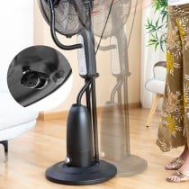 Nebuliser Pedestal Fan with Remote Control InnovaGoods Mistinn Black 90 W 2,8 L