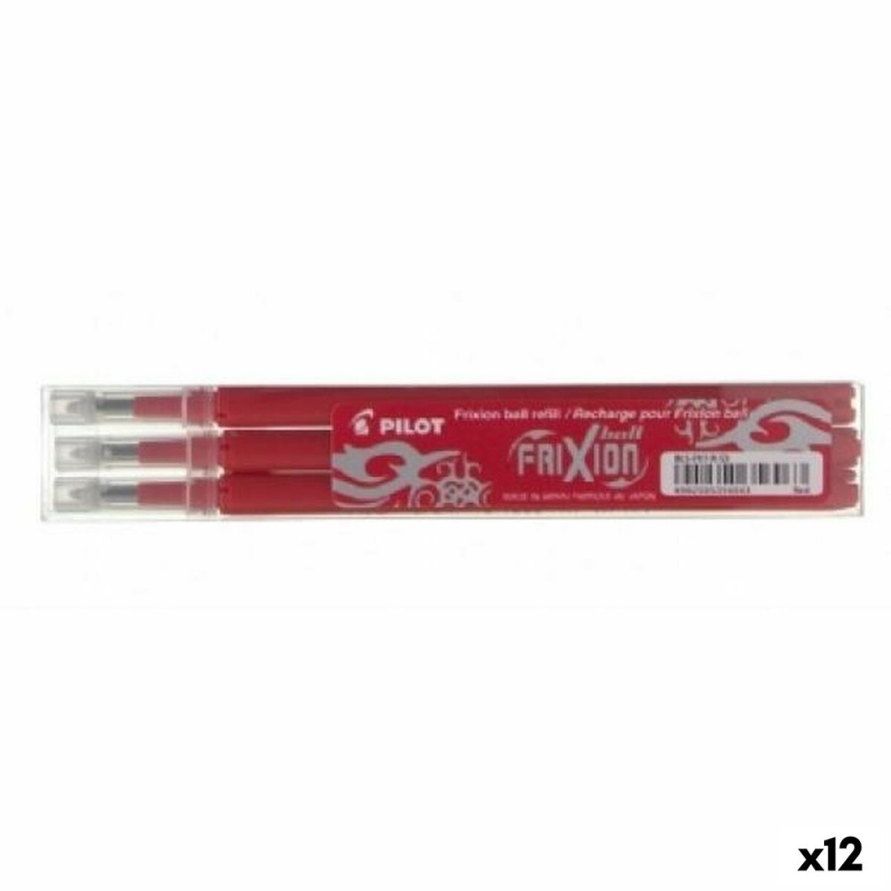 Set of spares Pilot Frixion 0,7 Pen 3 Pieces Red (12 Units)