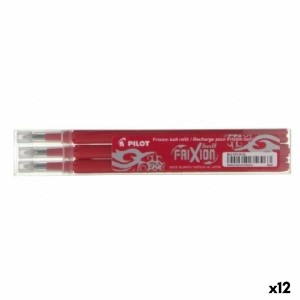 Set of spares Pilot Frixion 0,7 Pen 3 Pieces Red (12 Units)