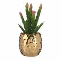 Plante décorative Ibergarden HY2-44 Céramique Plastique Cactus 10 x 20 x 10 cm Vert Doré (6 Unités)