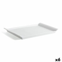 Plat à Gratin Quid Gastro Fresh Rectangulaire Céramique Blanc (36 x 25 cm) (6 Unités)