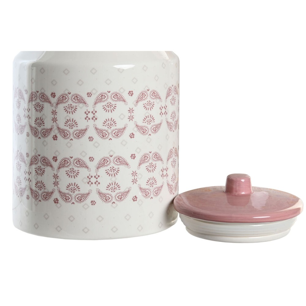 Tin DKD Home Decor 15,5 x 15,5 x 21 cm Pink White Dolomite