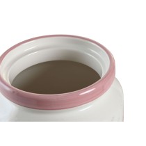 Boîte DKD Home Decor 15,5 x 15,5 x 21 cm Rose Blanc Dolomite