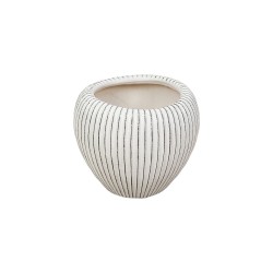 Planter Romimex Beige Ceramic Stripes 20 x 17 x 20 cm