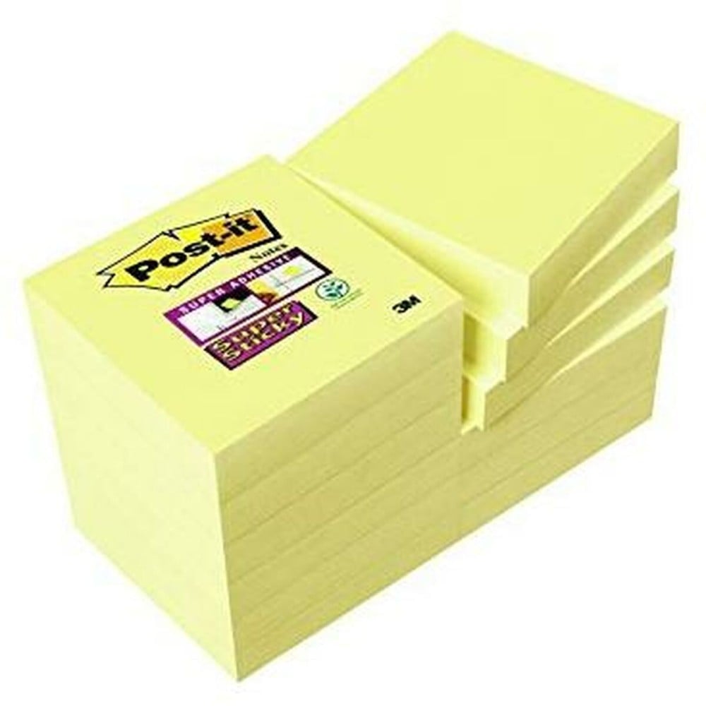 Notes Adhésives Post-it Super Sticky Jaune 12 Pièces 47,6 x 47,6 mm